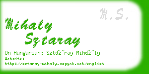 mihaly sztaray business card